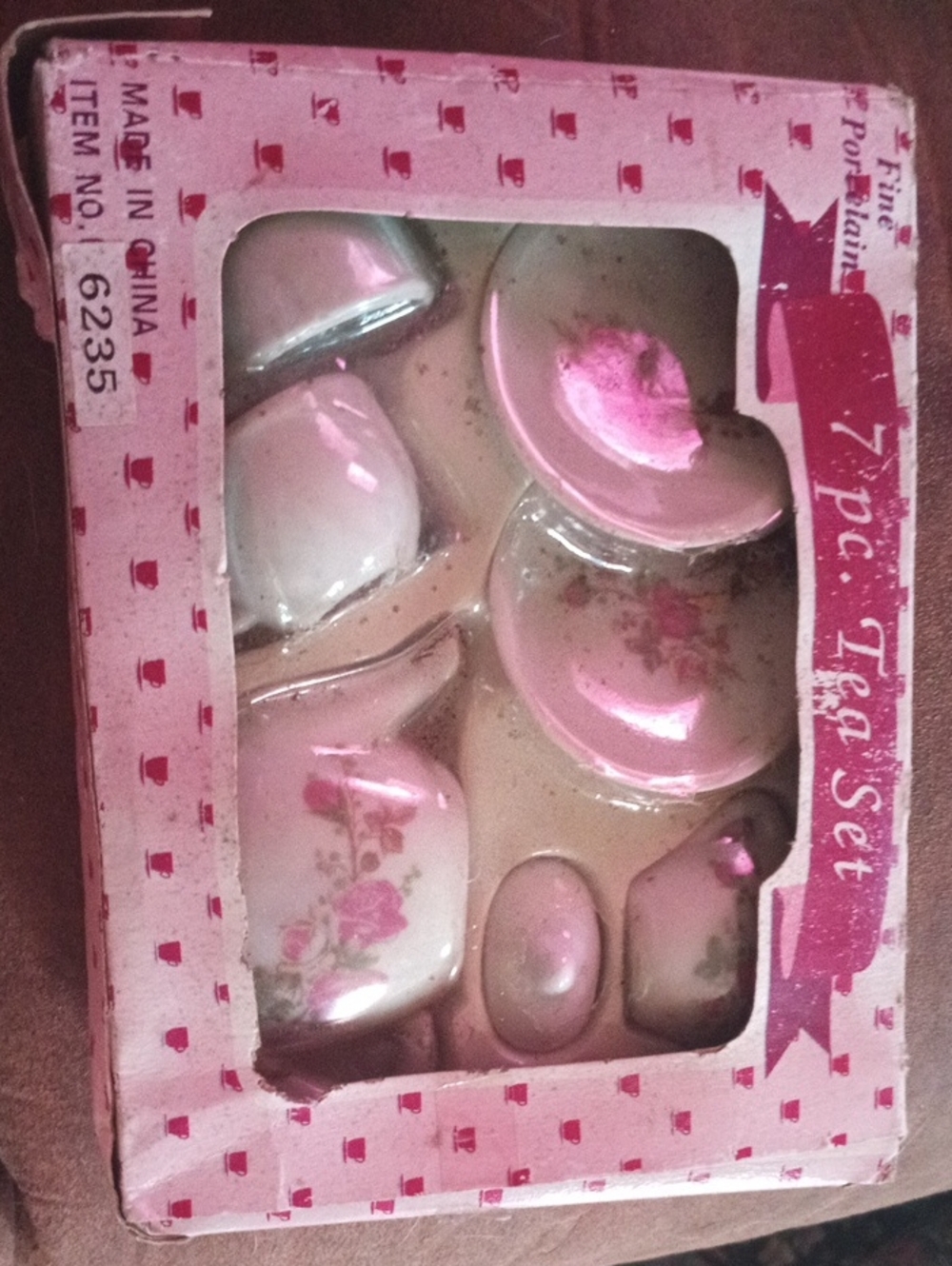 Source Unknown Pink Floral Kids Tea Set